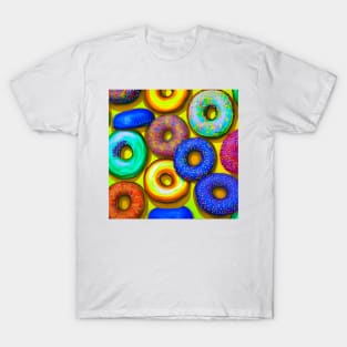 Colorful Donuts Yellow T-Shirt